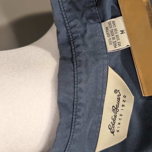 Eddie Bauer Blue Snap Button Long Sleeve Shirt - Picture 5 of 6